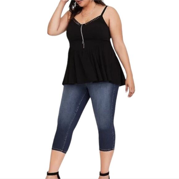 Torrid Lean Jean Crop Dark Wash Pull On Stretch Skinny Plus Size 3 3X - Picture 5 of 11